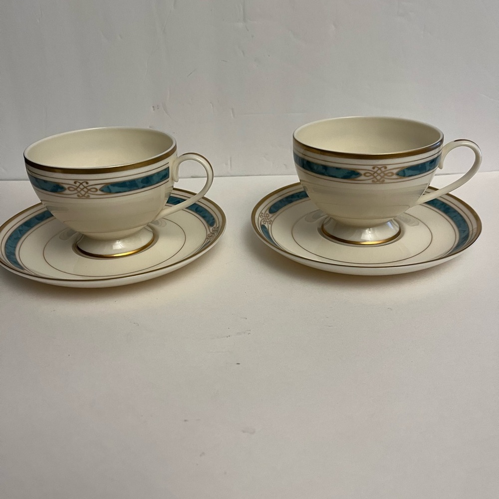 gorham fine china winfield pattern 2 cup and saucer sets